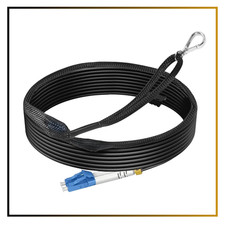 LC-LC OS2 Single Mode Armored Fiber Cable Outdoor Direct Burial Duplex 3mm 330ft picture