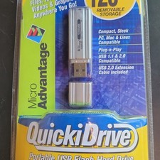 Micro Advantage QuickiDrive 128MB USB 2.0 Silver Flash Drive PC Mac Linux picture