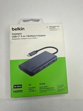 Belkin USB C Hub 4-in-1 Multi-Port Laptop Dock with 4K HDMI 100W PD for Mac PC picture