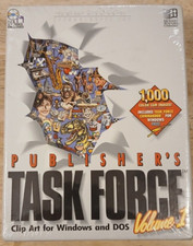Publisher's Task Force Vol 1 Clip Art Retro NIB 1000 Images w/ CD ROM VHTF RARE picture