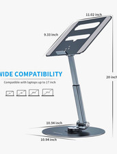 *NEW* SMARTDEVIL 360° Rotating Adjustable Laptop Stand/Riser Up to 17in Gray picture