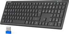 Bluetooth Keyboard Rechargeable, 4-Device Free Switching (2.4G+BT), Ultra-Slim F picture