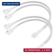 2 Pack 1 to 2 Ways 4-Pin PWM Fan Extension Splitter Cable 11 Inches PC Fan Split picture