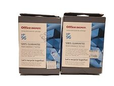 New Sealed Office Depot 2X HP 96 Black Ink Cartridge - New In Box 617-755 picture
