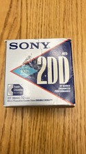 3 Disks Sony 2DD 3.5” Micro Floppydisks Double Sided w/Box & Labels (3 Discs) picture