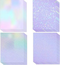 SANZIX 36 Sheets Holographic Sticker Paper - Transparent Self Adhesive Vinyl picture