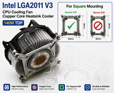 Intel LGA2011 V3 CPU Cooling Fan Copper Core Heatsink Cooler 140W (Square ILM) picture