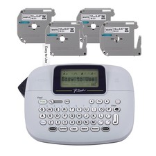 PT-M95 P-Touch Monochrome Label Maker Bundle (4 Label Tapes Included),White picture