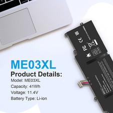 LOT me03xl Battery For HP Stream 11-D 13-C Series Ultrabook 787089-541 11.4V-41W picture