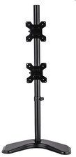 Adjustable Vertical Dual Monitor TV Desktop Mount Stand Tilt Swivel Fits 13- 27