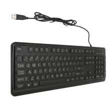 Large Print Keyboard Large Bold Letters 104 Keys Standard Full Size USB Wir XSWS picture