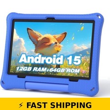 Callsky 10.1-Inch Kids Tablet, Android 15, 12GB RAM, Blue picture