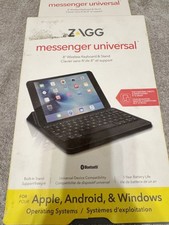 New ZAGG Messenger Universal 8” Wireless Keyboard & Stand for Apple Android Win picture