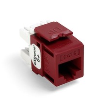 Leviton Extreme 6+ QuickPort Connector, CAT 6, 25-Pack, 61110-BR6, Red picture