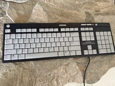 Untested Compaq PS2 Keyboard Black/Grey Model 5137 Wired 5188-0989 Multimedia picture