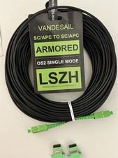 100ft Outdoor Armored Fiber Optic Cable SC/APC 30M OS2 High-Speed Internet picture