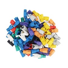 RJ-45 Strain Relief Boots RJ45 Plastic Network Wire,100 Multicolored  picture