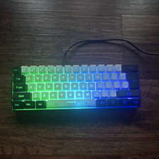 RedThunder RGB Backlit Illuminated Wired Compact QWERTY Keyboard Black/White picture