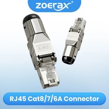 Zoerax 2PCS RJ45 CAT8 CAT7 CAT6A Connector Shielded Toolless Modular picture