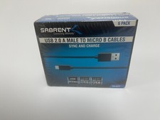 SABRENT USB 2.0 A male to micro B cables-6 Pack BRAND NEW SEAL picture