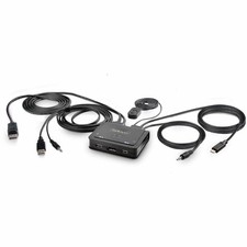 StarTech 2-Port Hybrid USB-C DisplayPort Cable KVM Switch 4K 60Hz C2D46UACCBLKVM picture