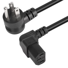 GELRHONR 90 Degrees 3 Prong AC to IEC320 C13 Power Cord,10A 125V Up Angle NEMA 5 picture