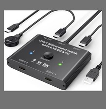 USB C Switch, Bi- Directional USB C Switcher 2 Computers, 2 USB Cables Included picture