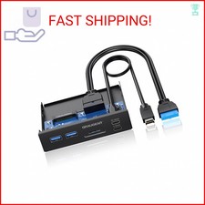 GRAUGEAR 3.5 Inch Front Panel USB C Hub, SD/microSD Internal Card Reader, 20Gbps picture