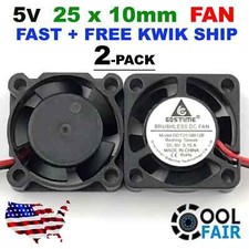 5v 25mm Cooling Computer Fan 2510 25x25x10mm DC 3D Printer Case 2-Pin 2 Pcs B9 picture