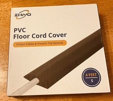 PVC Floor Cord Cover 4 Ft Length Small protect Cables Prevent Trips Zhiyo-black picture