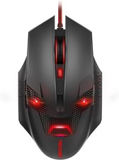 TECKNET Wired Gaming Mouse, 8000 DPI Adjustable Optical Sensor 6 Button, Red picture