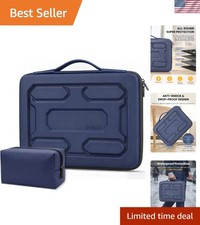Elegant 17-17.3 Inch Waterproof Laptop Hard Case with Storage Pocket - Dark Blue picture