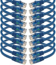 Pack of 25x Allen Tel Modular Category 6 Patch Cord 5ft CAT6 Blue AT1605-BU picture