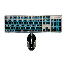 EWEADN V3 Wireless Keyboard Blue Backlit  with Mouse Bluetooth/2.4... picture