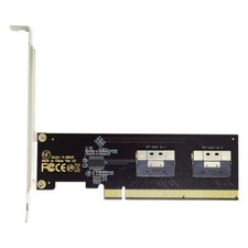 Jimier 2X SFF-8654 X8 NVME to PCI-Express X16 Raid Card VROC Raid0 Hyper Adapter picture