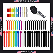 Cable Management Bundle with Reusable Hook and Loop Ties, Labels, 61 Pieces picture