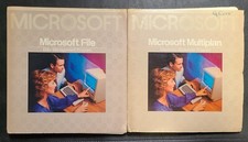 Vintage 1984 Microsoft File & Multiplan Manuals Apple Macintosh Mac Retro OEM picture