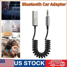 Aux to Bluetooth 5.1 Adapter 3.5mm Bluetooth Receiver Microphone for Car US picture