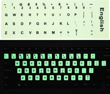 2PCS Pack Universal English Keyboard Stickers Glow in the Dark, Keyboard Letters picture
