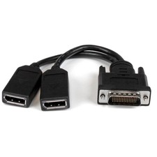 StarTech DMS-59 to DisplayPort 8in Y Cable Black (DMSDPDP1) picture