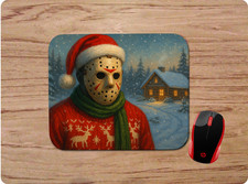 JASON FRIDAY THE 13TH CHRISTMAS CUSTOM NEOPRENE NON-SLIP SOFT MOUSE PAD picture