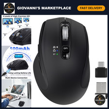 Rechargeable Wireless Bluetooth Mouse, USB-A & USB-C, 3-Device, Silent Click, Er picture