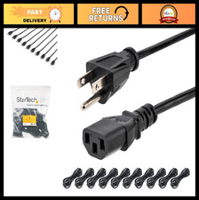 10ft Computer Power Cord NEMA 5-15P to C13, 10A 125V, 18AWG, UL Listed, 10 Pack picture