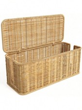 New HomeNest Handwoven Rattan Cable Management Box Lid Cord Organizer TV Desk picture