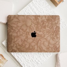 Brown Carved Flower Leather Case For Macbook Neo 13 Air 13 15 Pro 14 16 12 11 in picture