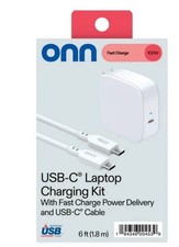 Onn USB-C Laptop Charging Kit 6ft.Fast Charge Power Delivery With USB-C 100W picture