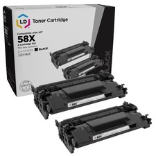 LD 2PK Replacement HP 58X CF258X HY Black Toner w/CHIP LaserJet Pro M404 M428 picture