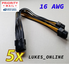 5x PCI-E 8-Pin To 6+2-Pin Splitter Cable Wire Adapter | Crypto Mine GPU | 16 AWG picture