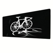 A Large Black Road Bike Mouse Pad with Dynamic Line Design, Suitable for Offic picture