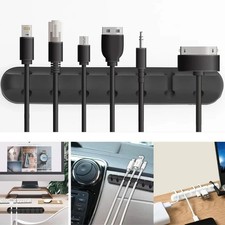 Cable Holder Management Clip Ties Charger Wire Tidy Cord Lead Desk USB Organizer picture
